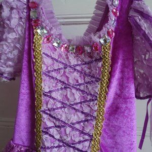 Cute Rapunzel Princess Dress Sz 130 6 7 Girls - GUC - Halloween Costume or Play